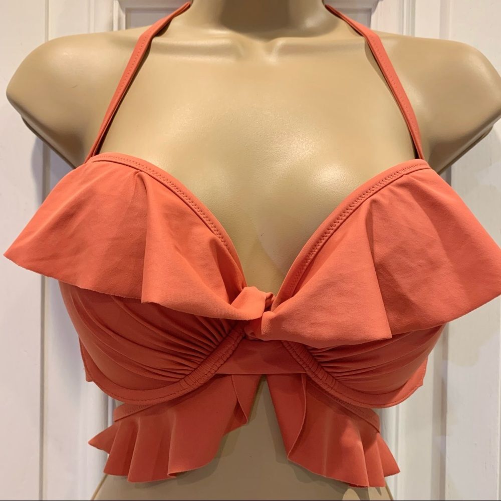 Aerie Peach Crisscross Push-up Bikini Top 38C - Picture 1 of 11